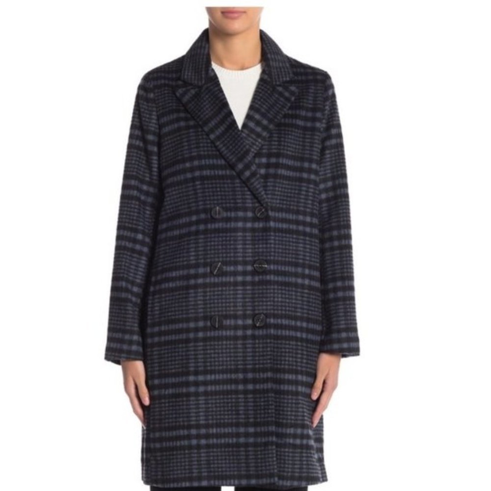MELLODAY Plaid Double Breasted Topper Jacket